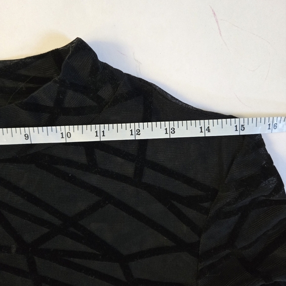 Geometric mesh bodycon long sleeve mini dress sz small/medium - Picture 5 of 7